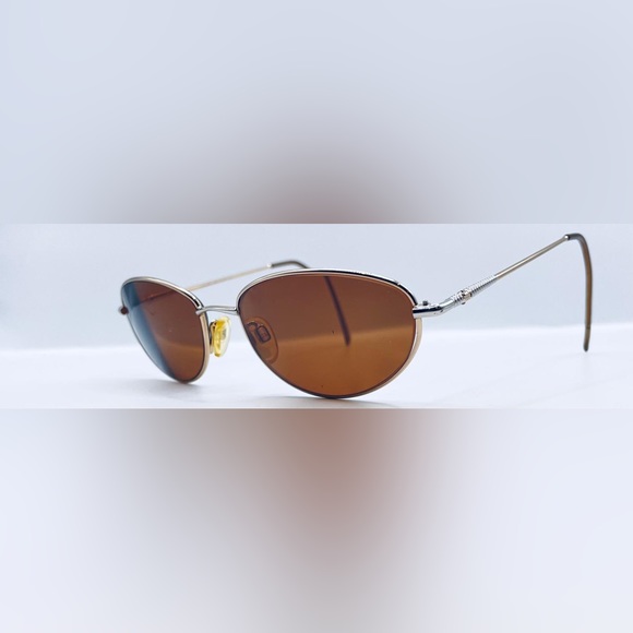 Vintage Fratelli Lozza Alexandra Gold Silver Oval Sunglasses Frames Only - Picture 2 of 8